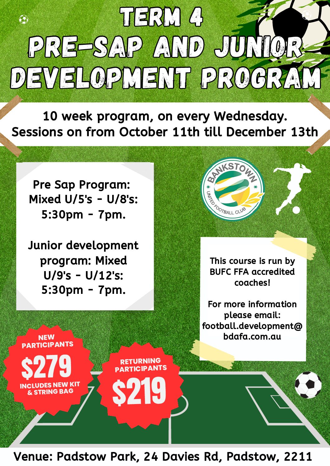BUFC Term 4 Development Program Flyer